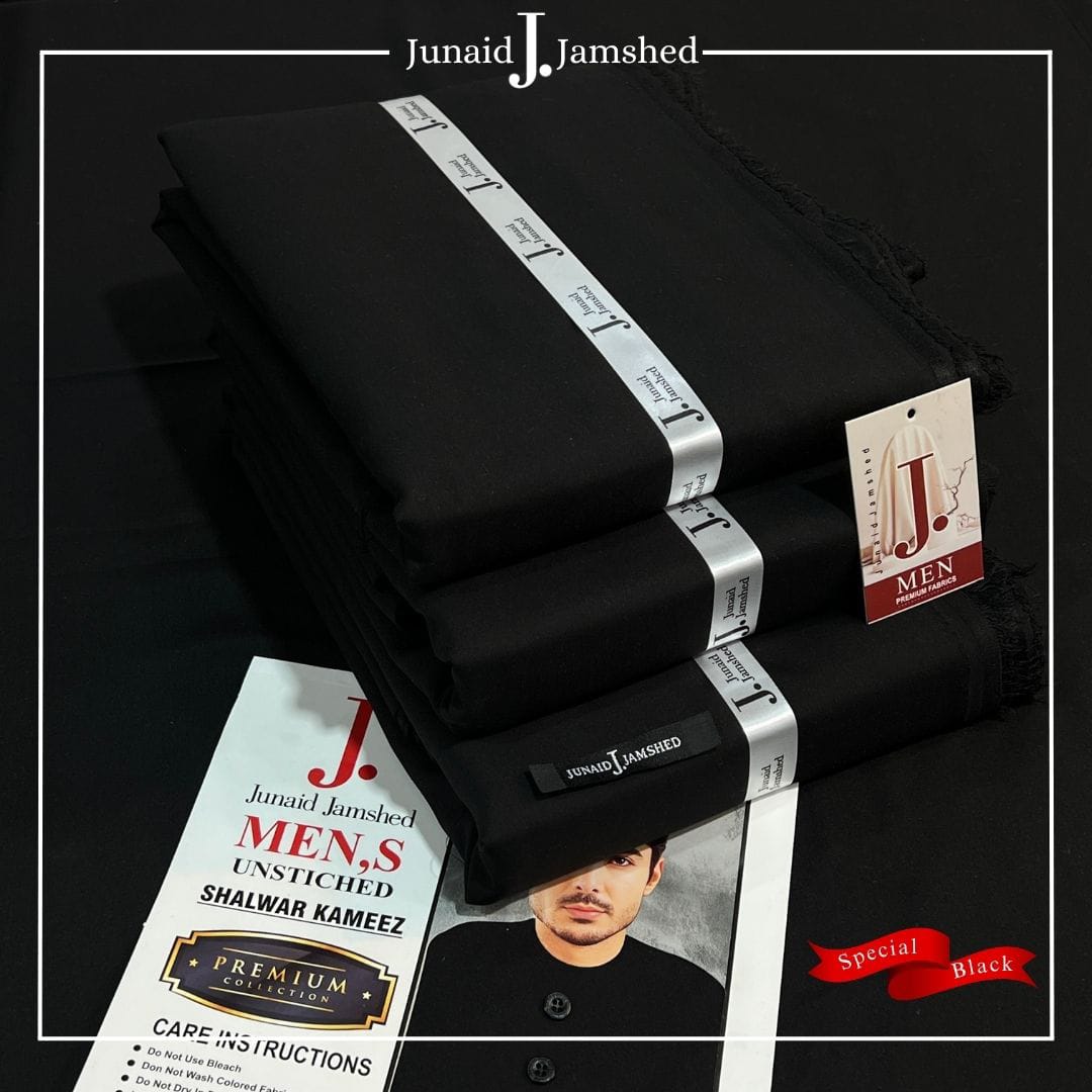 J. Junaid Jamshed β Special Black Wash & Wear Suit for Men
