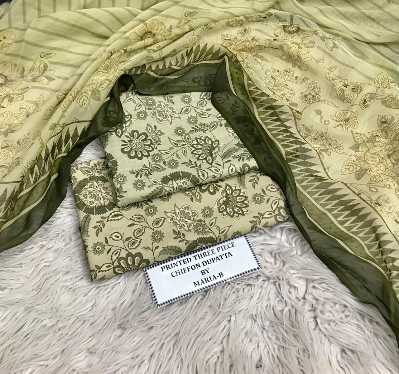 Lawn 3PC โ Chiffon Dupatta โ D-112