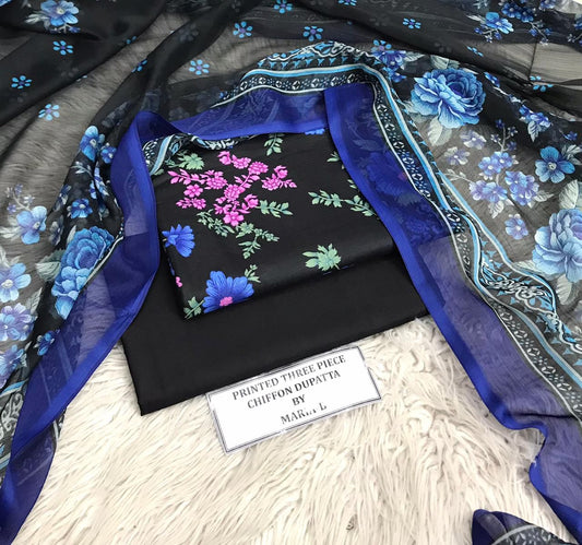 Lawn 3PC β Chiffon Dupatta β D-115