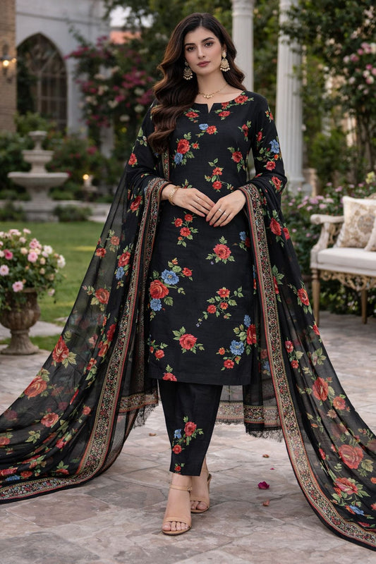 Lawn 3PC – Chiffon Dupatta – D-120