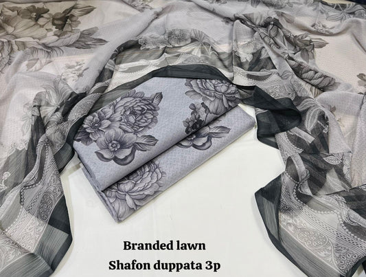 Lawn 3PC – Chiffon Dupatta – D-113