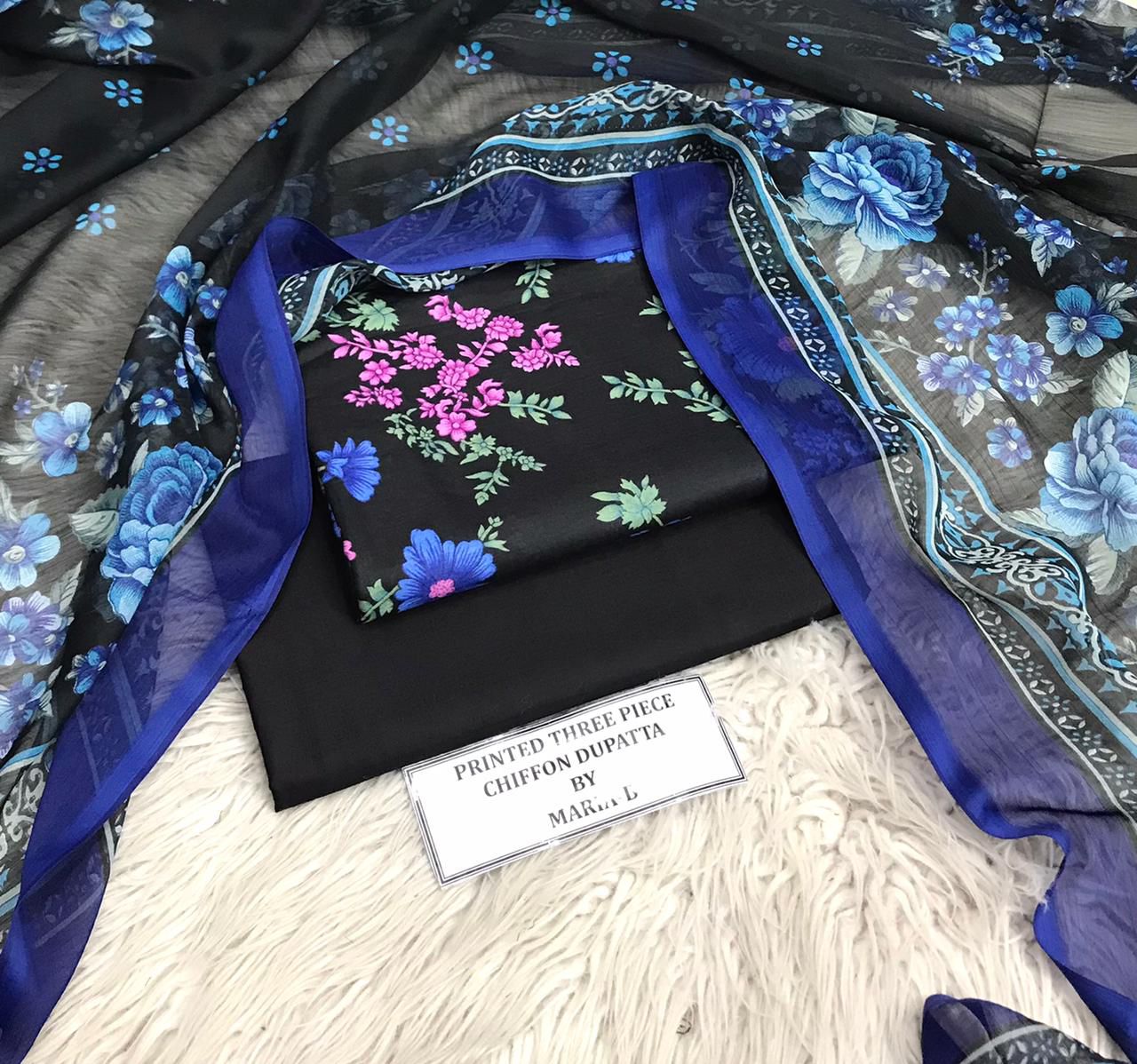 Lawn 3PC – Chiffon Dupatta – D-115